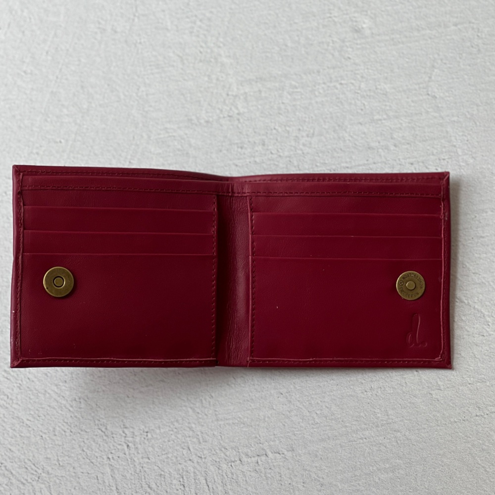 Dark Pink Leather Woven Wallet - Picture 4 of 4